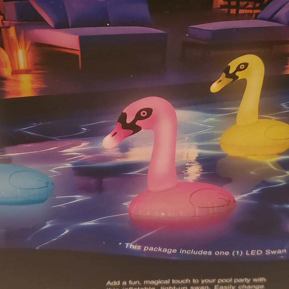 Blue Party Lights Inflatable Swan
